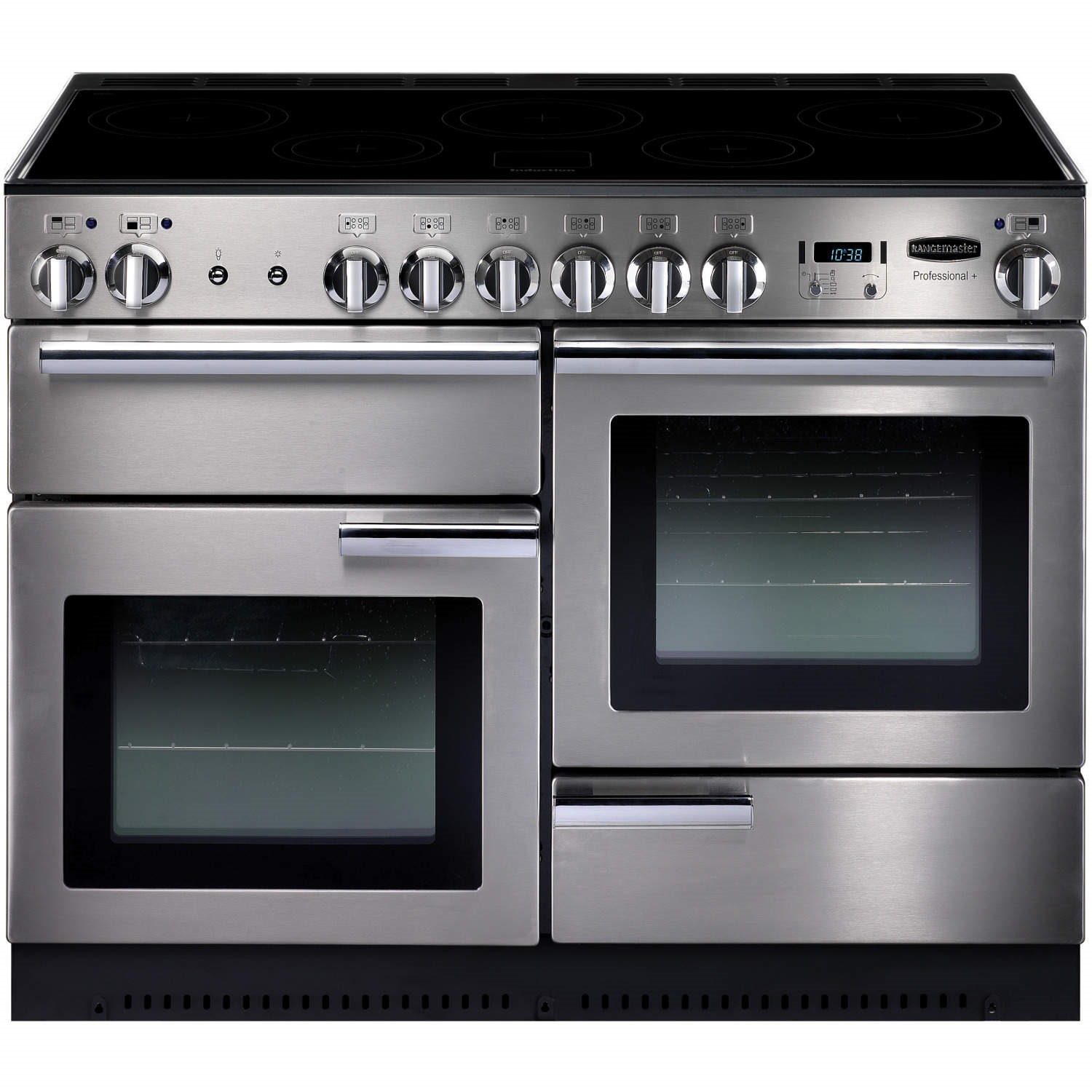 Rangemaster Professional Plus 110cm Electric Range Cooker with Induction Hob - Stainless Steel