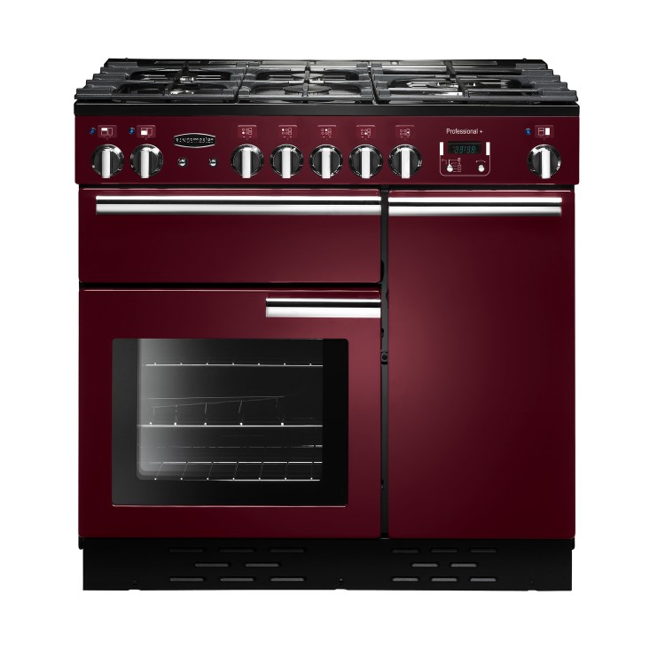 Rangemaster PROP90DFFCYC Professional Plus 90cm Dual Fuel Range Cooker - Cranberry 