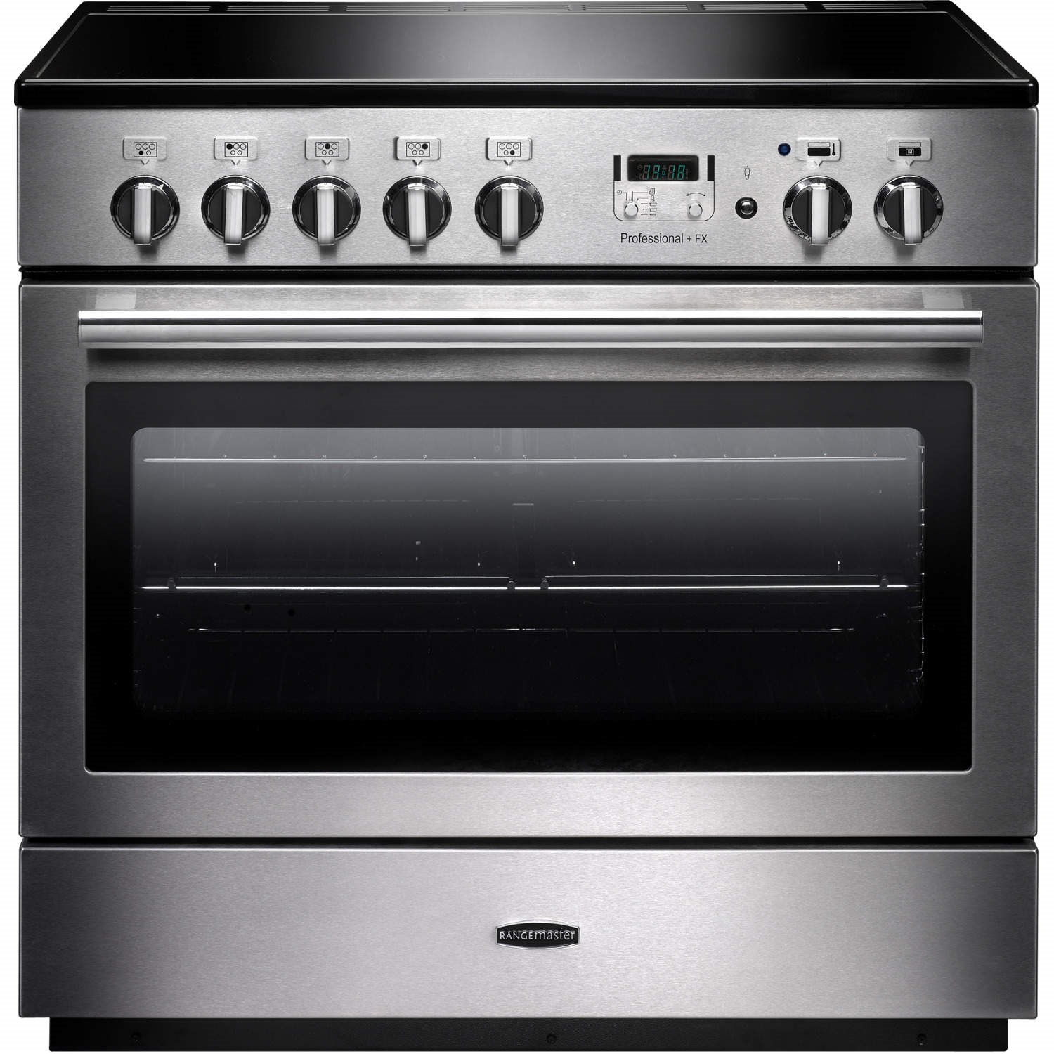 Rangemaster Professional Plus FX 90cm Electric Range Cooker with Induction Hob - Stainless Steel
