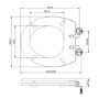 White Round Wooden Soft Close Toilet Seat with Quick Release and Brushed Brass Hinges - Park Royal