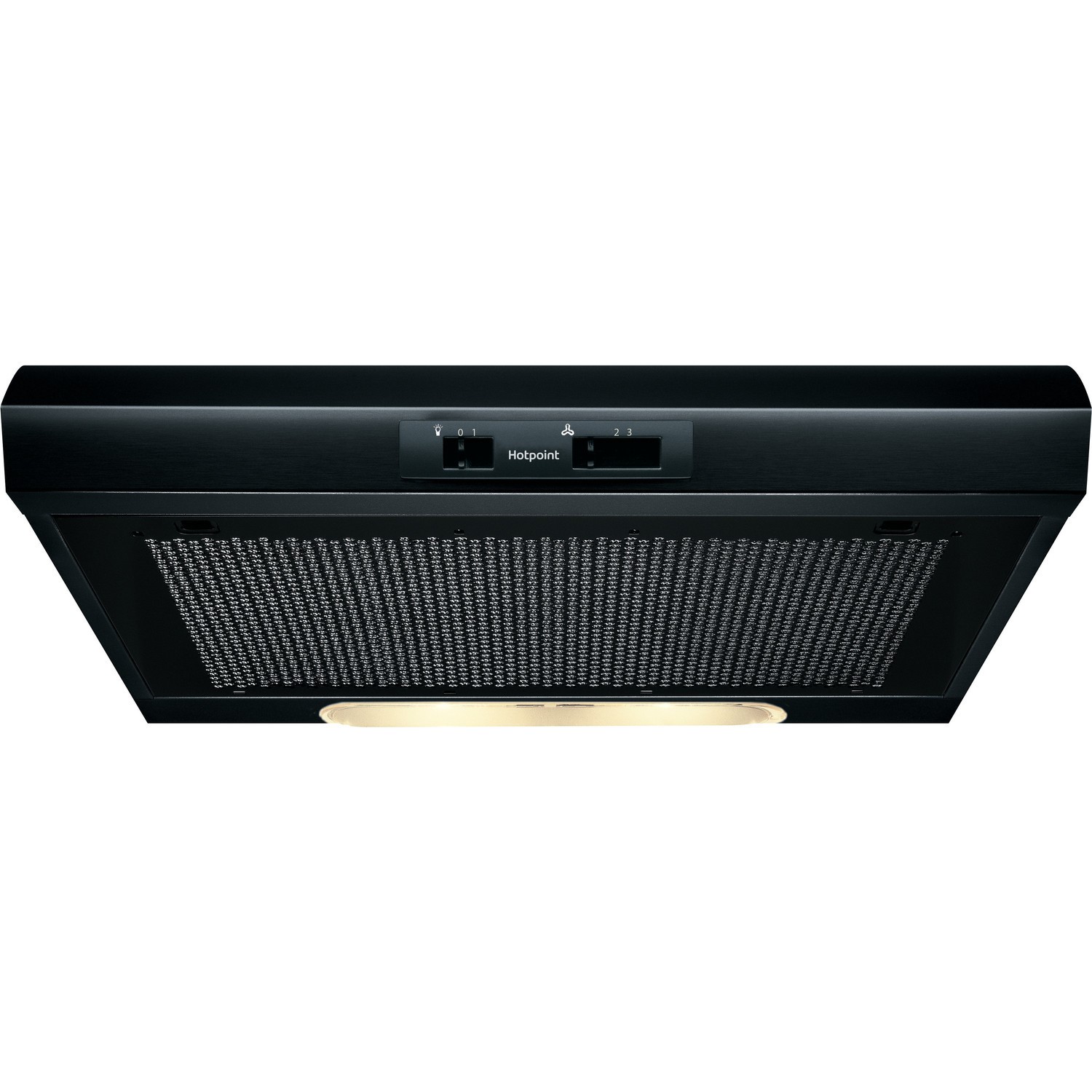 Hotpoint 60cm Visor Cooker Hood - Black