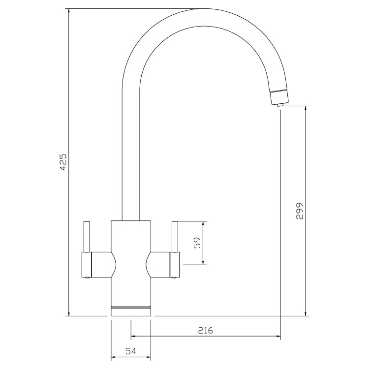 GRADE A2 - Abode PT1002 Pronteau Profile 4 in 1 Instant Hot & Filtered Water Tap - Brushed Nickel