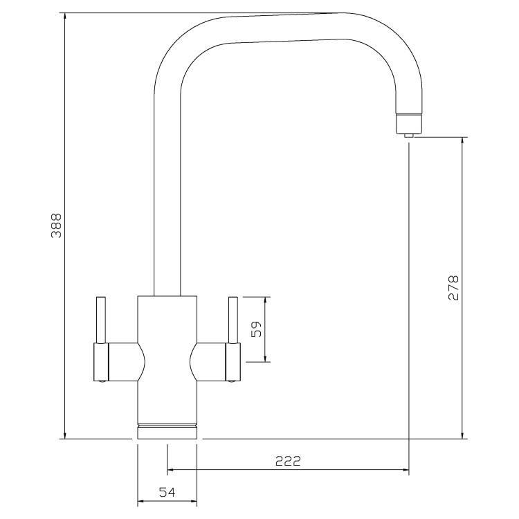 Abode PT1004 Pronteau Project 4 in 1 Instant Hot & Filtered Water Tap - Brushed Nickel