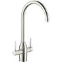 Abode Brushed Nickel Twin Lever 4 in 1 Instant Hot Water Kitchen Tap - Pronteau