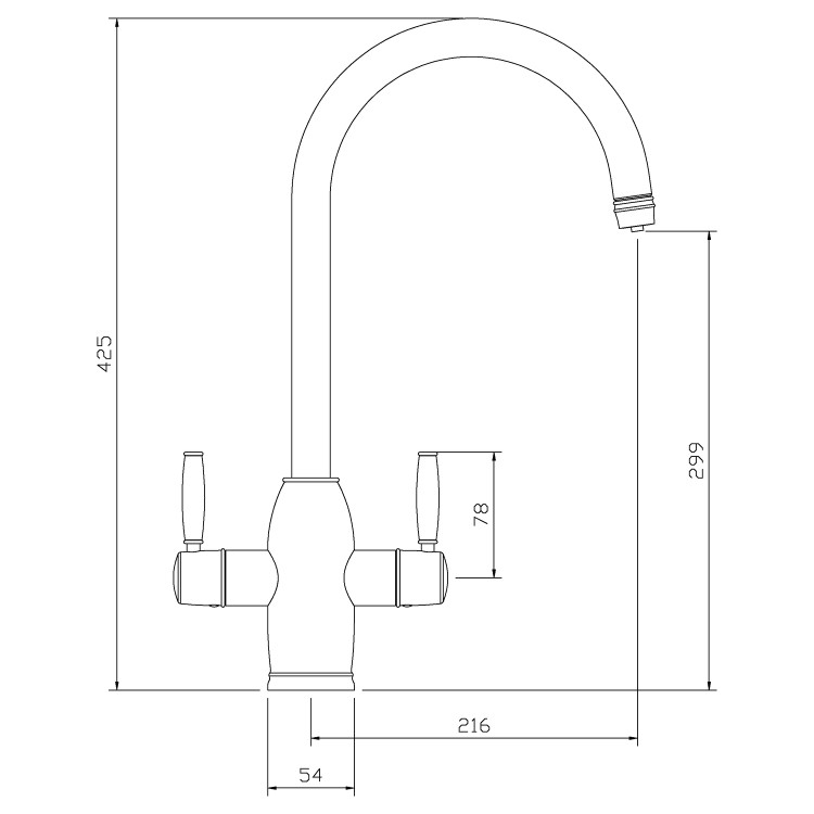 Abode Brushed Nickel Twin Lever 4 in 1 Instant Hot Water Kitchen Tap - Pronteau