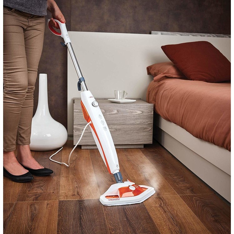 GRADE A1 - polti PTGB0067 Vaporetto Frescovapor Steam Mop with Vaporforce Brush - White And Orange