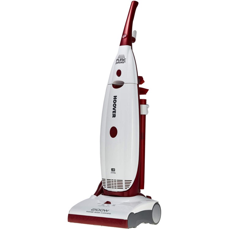 Hoover PU2115 PurePower 2100W Bagged Upright Vacuum Cleaner White And Red