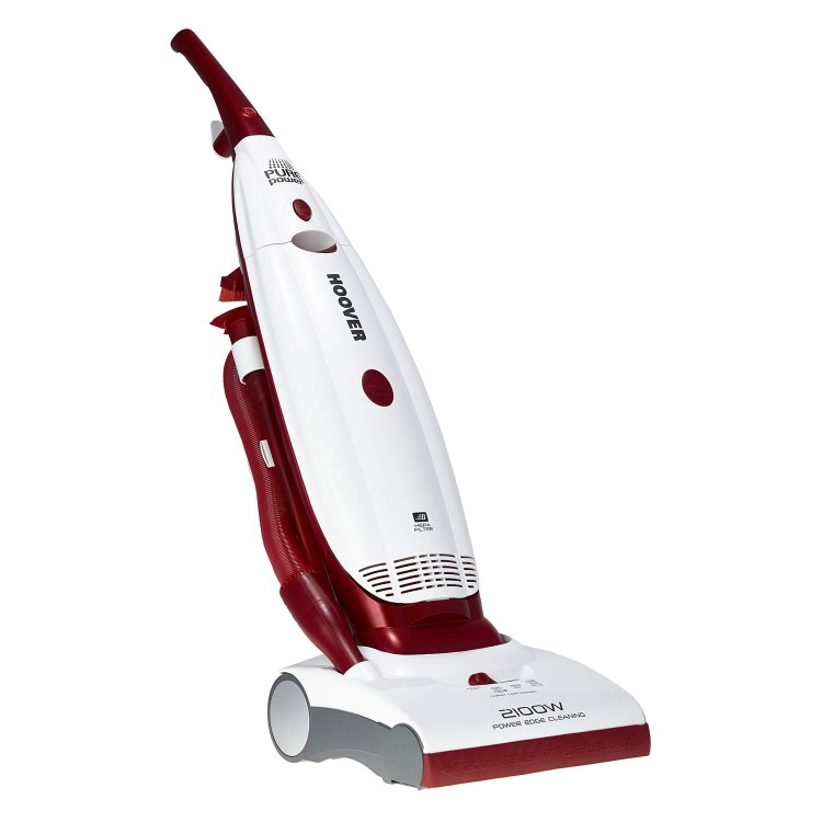 Hoover PU2115 PurePower 2100W Bagged Upright Vacuum Cleaner White And Red