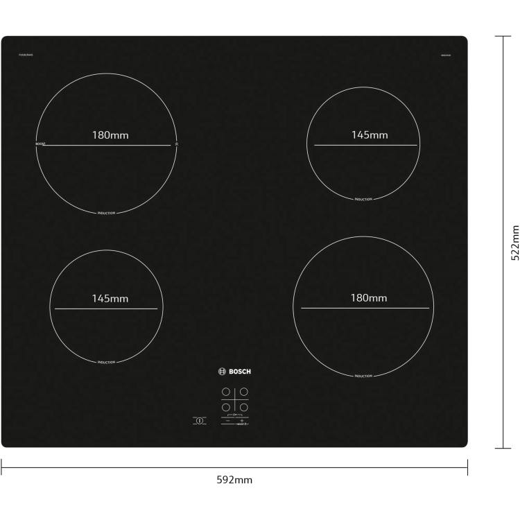 Refurbished Bosch Serie 2 PUG61RAA5B 60cm 4 Zone Induction Hob With Boost Zone