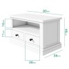 Pure White Solid Wood TV Unit Stand with Storage Drawers
