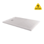 1700x800mm Non Slip Walk-In Rectangular Shower Tray 40mm with Drying Area - White Stone Resin - Purity