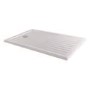 1700x800mm Walk-In Rectangular Shower Tray with Drying Area - White Stone Resin - Purity