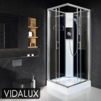 900x900mm Square Electric Hydro Shower Cabin with 8.5kw Triton Electric Shower and Shower Tray - Vidalux