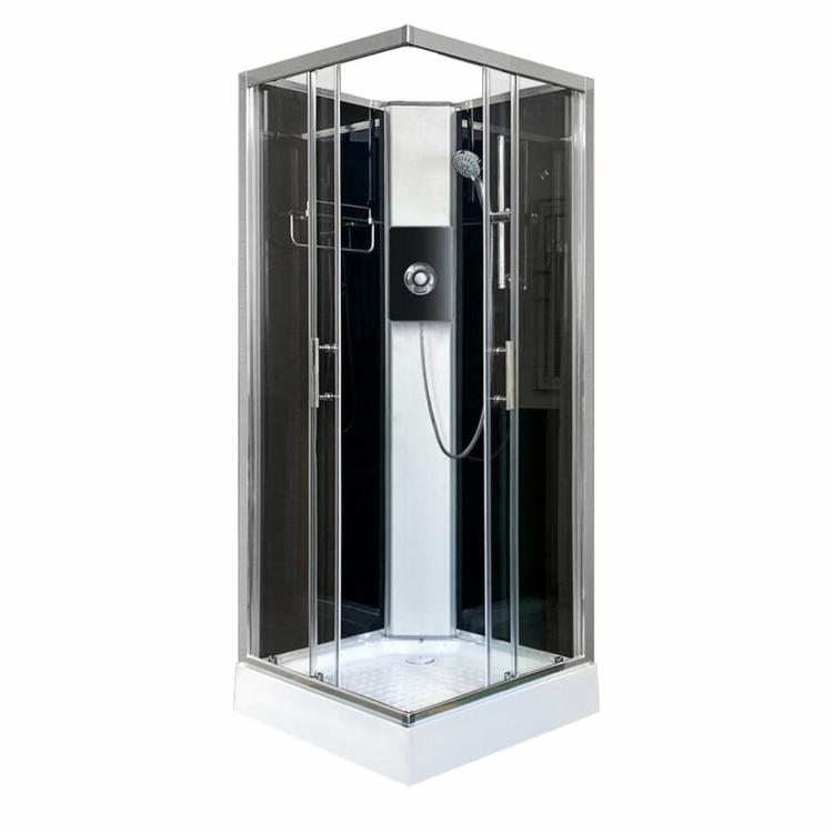900x900mm Square Electric Hydro Shower Cabin with 8.5kw Triton Electric Shower and Shower Tray - Vidalux