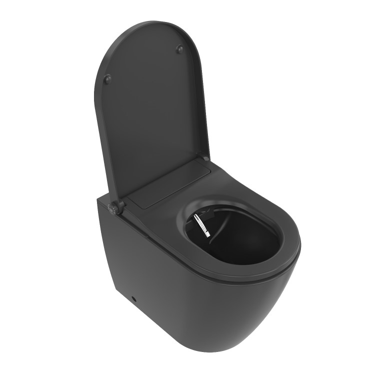 Matt Black Back To Wall Smart Toilet Pan- Purificare