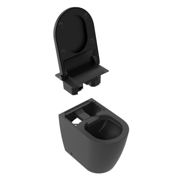 Matt Black Replacement Seat and Remote Control for Japanese Toilet PURMBWH and PURMBBTW - Purificare