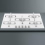 Smeg PV175CB Linea 74cm 5 Burner Gas-on-glass Hob With Straight Edge Glass - White