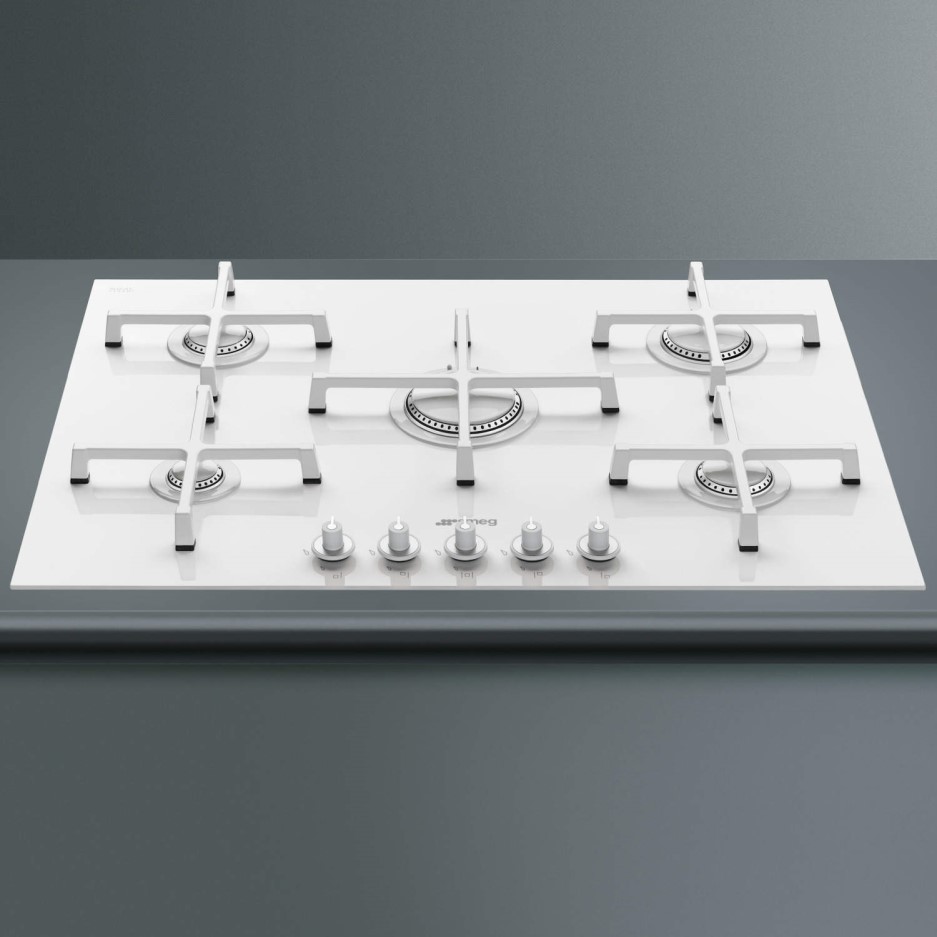 Smeg PV175CB Linea 74cm 5 Burner Gasonglass Hob With Straight Edge
