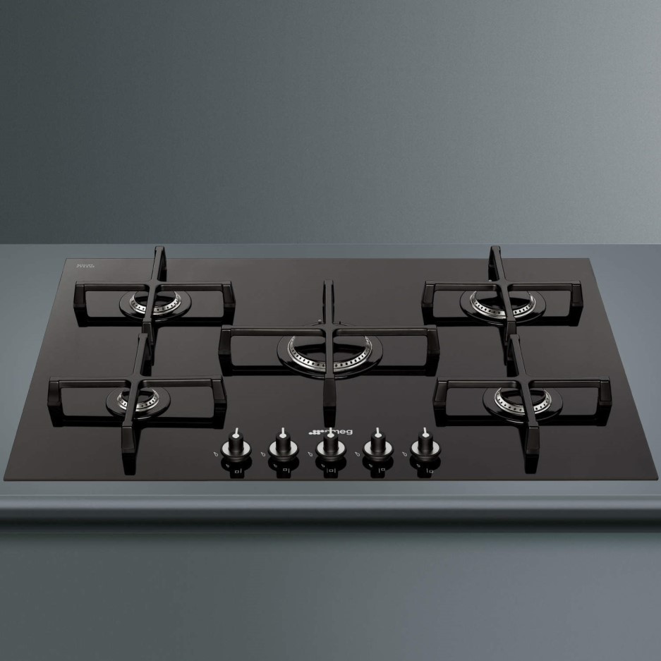 Smeg PV175CN Linea 74cm 5 Burner Gas-on-glass Hob With Straight Edge