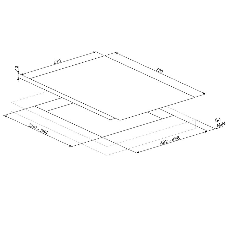 Smeg PV175CB Linea 74cm 5 Burner Gas-on-glass Hob With Straight Edge Glass - White