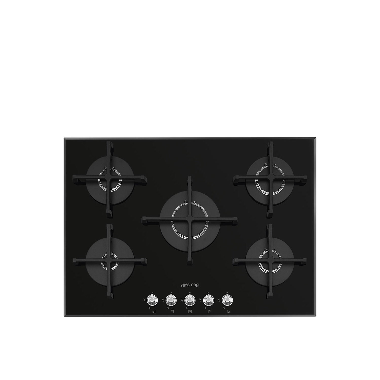 Smeg PV175N2 Linea 72cm Five Burner Gasonglass Hob Black