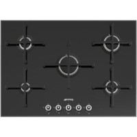 Smeg PV175N Linea 75cm Wide 5 Burner Gas-on-glass Hob - Black