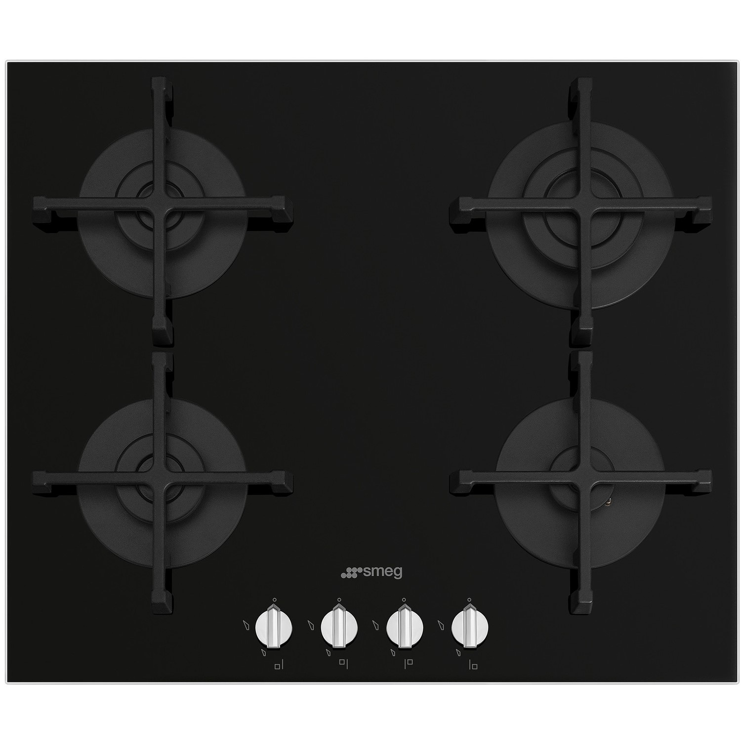 Smeg Cucina 60cm 4 Burner Gas-on-Glass Hob - Black