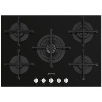 Refurbished Smeg Cucina PV275N 72cm 5 Burner Gas-on-Glass Hob Black