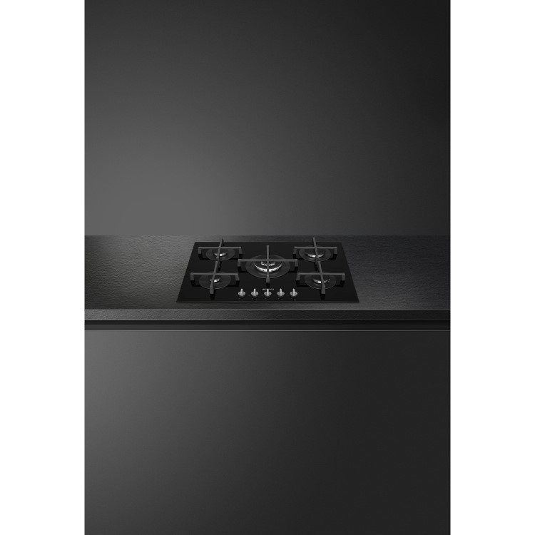 Refurbished Smeg Cucina PV275N 72cm 5 Burner Gas-on-Glass Hob Black