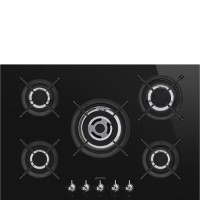 Smeg PV375CN 75cm Classic Black Gas on Glass 5 Burner Hob