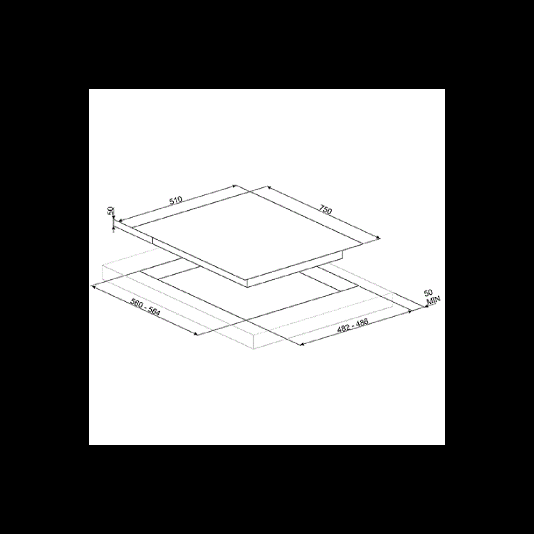 Smeg PV375CN 75cm Classic Black Gas on Glass 5 Burner Hob