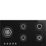 GRADE A2 - Smeg PV395LCN 90cm Classic Black Gas on Glass 5 Burner Hob