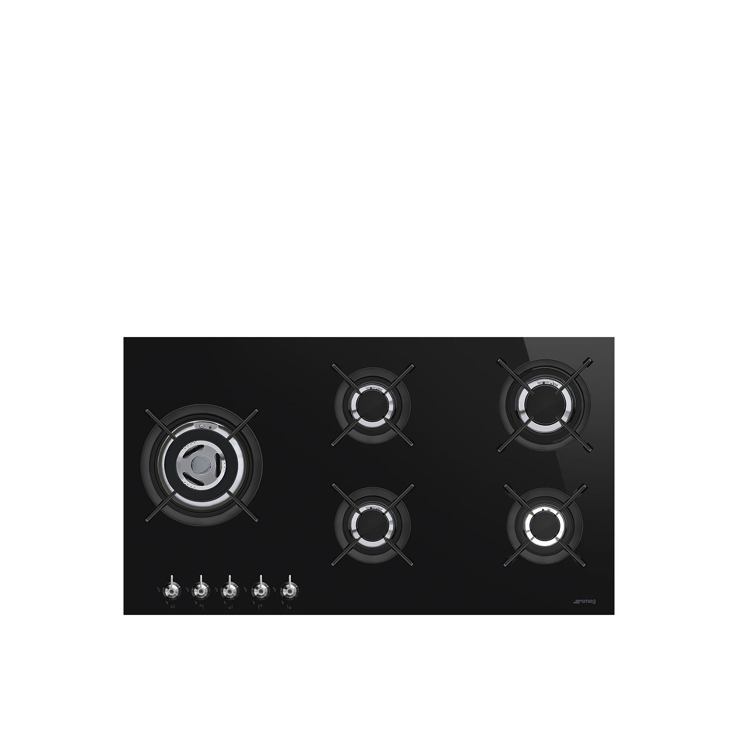 Smeg Classic 90cm Gas on Glass 5 Burner Gas Hob - Black