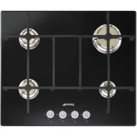Smeg PV640N Linea 4 Burner 60cm Gas-on-Glass Hob - Black Glass