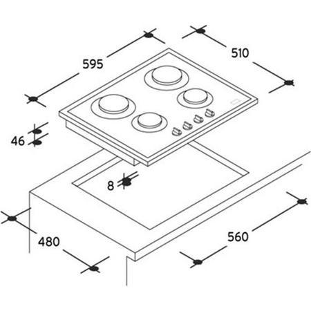 Candy PV640SN 60cm Gas-on-glass Hob Black