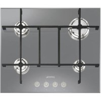 Smeg PV640S Linea 4 Burner 60cm Gas-on-Glass Hob - Silver Glass