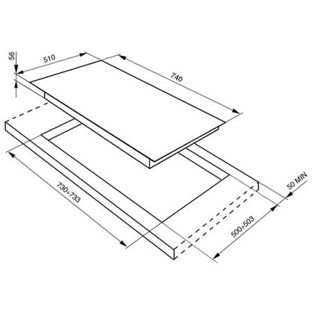 Smeg PVA750-1 Linea Ultra Low Profile 74cm Gas Hob