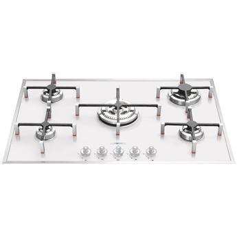 Smeg PVB750 Linea 75cm Five Burner Gas-on-glass Hob - White