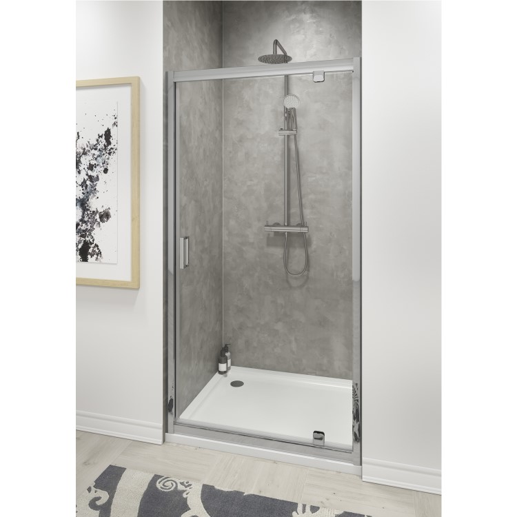 Claritas 6 Pivot Shower Door 900mm Wide - 6mm Glass