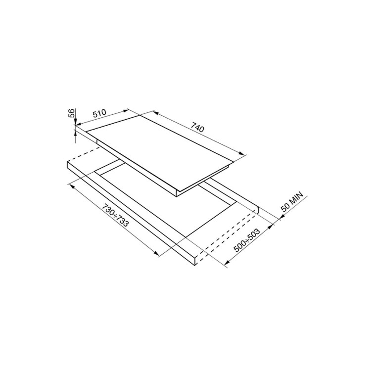 Smeg PVN750 Linea 74cm Gas-on-glass Hob