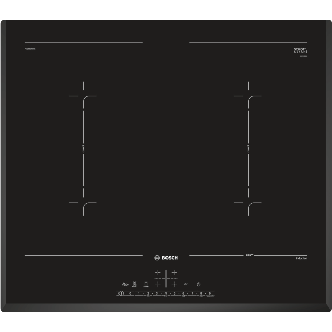 Bosch Series 6 60cm 4 Zone Induction Hob with CombiZones & PerfectFry