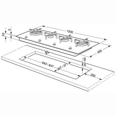 Smeg PX140 Linea Ultra Low Profile 100cm Gas Hob in Stainless steel