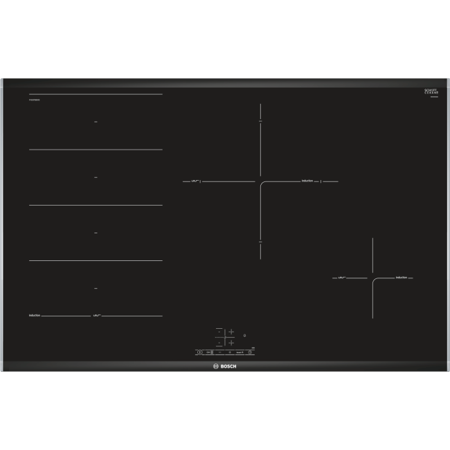 GRADE A1 - Bosch PXE875BB1E Serie 4 816 mm Induction Hob With Front Facette And Side Trim  - Black