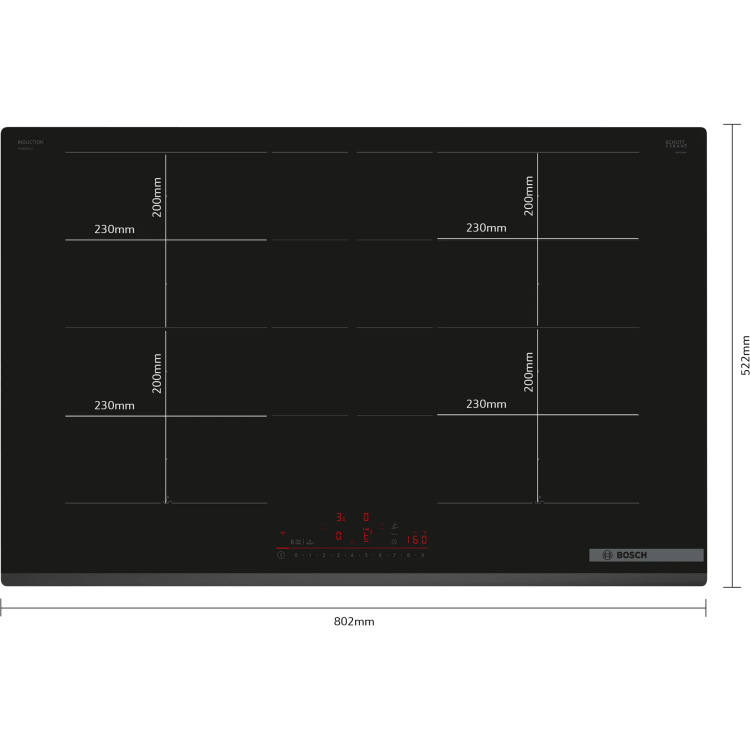 Bosch Series 6 80cm 4 Zone Induction Hob with FlexInduction