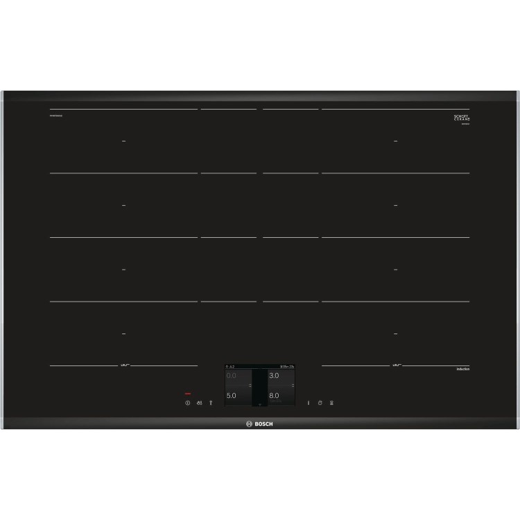 Bosch PXY875KW1E Series 8 81.6cm 4 Zone Induction Hob With 2 Extended FlexZones - Black