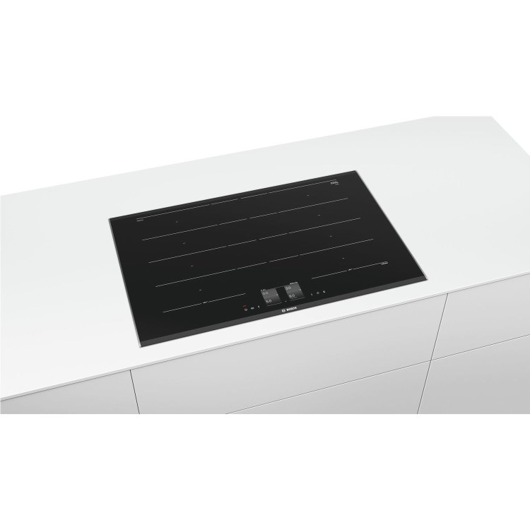 Bosch PXY875KW1E Series 8 81.6cm 4 Zone Induction Hob With 2 Extended FlexZones - Black