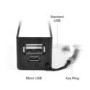 Dual USB 2600mAh Portable Power Bank In Black For iPhone iPad & Android phones
