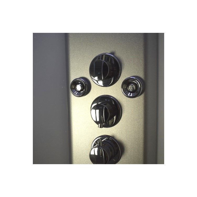 Vidalux Pure - 900x900mm Black Quadrant Shower Cabin with Hydro Shower Set with Shower Tray