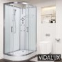 Vidalux Pure -1200x800mm White Right-Hand Offset Quadrant Shower Cabin with Hydro Shower Set & Shower Tray