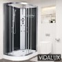 Vidalux Pure -1200x800mm Black Right-Hand Offset Quadrant Shower Cabin with Hydro Shower Set & Shower Tray